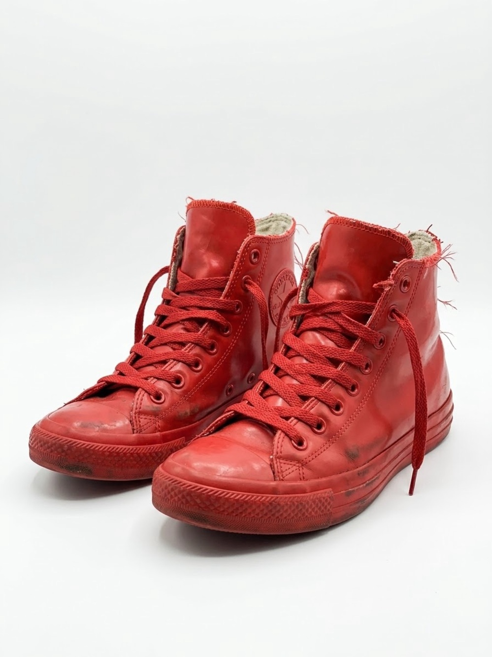Converse Mono Red Rubber Chuck Taylor All Star Hi Top Sneakers Mens 7.5 Womens 9